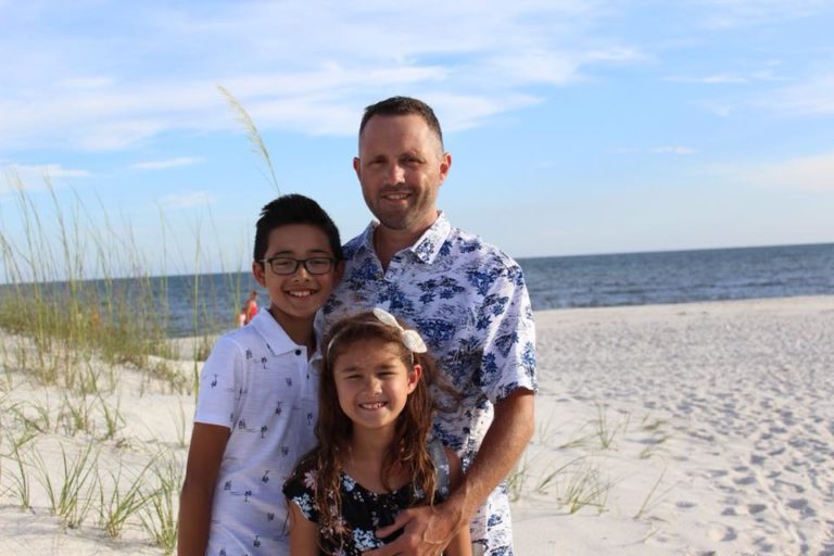 Tony smith with his son and daughter.